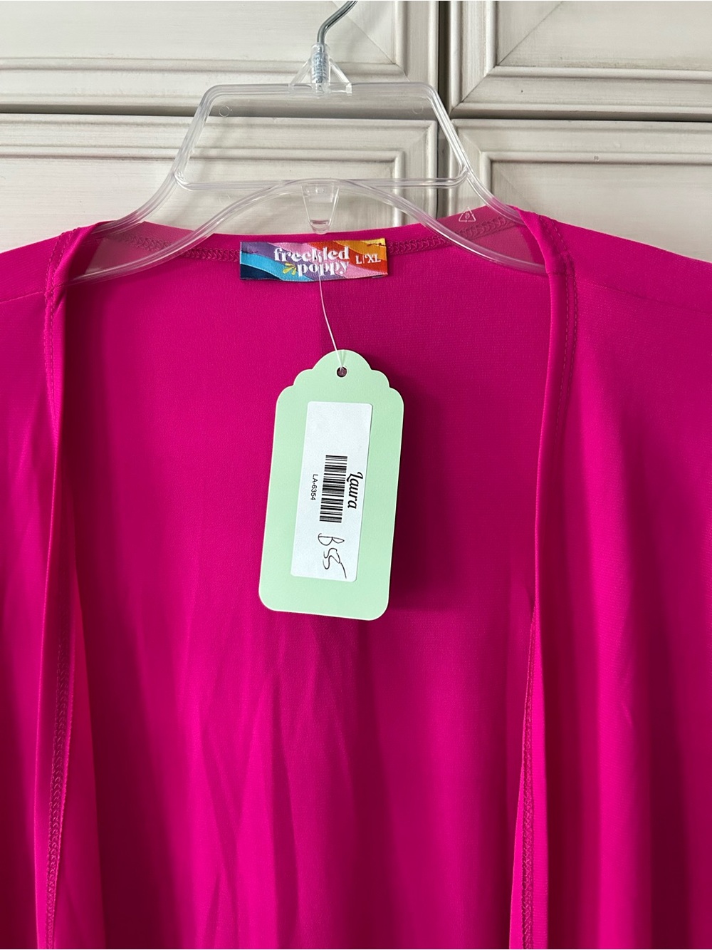 Bright Pink Ruffle Hem Kimono - Picture 5 of 5